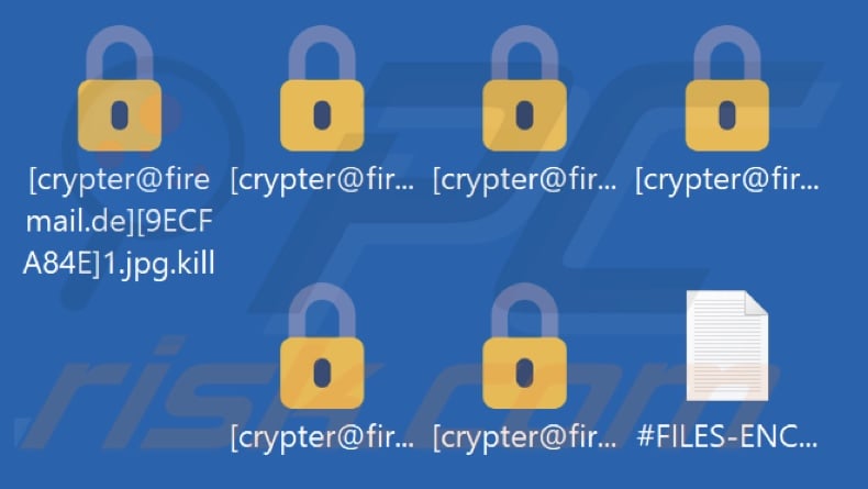 Files encrypted by Killer ransomware (.kill extension)