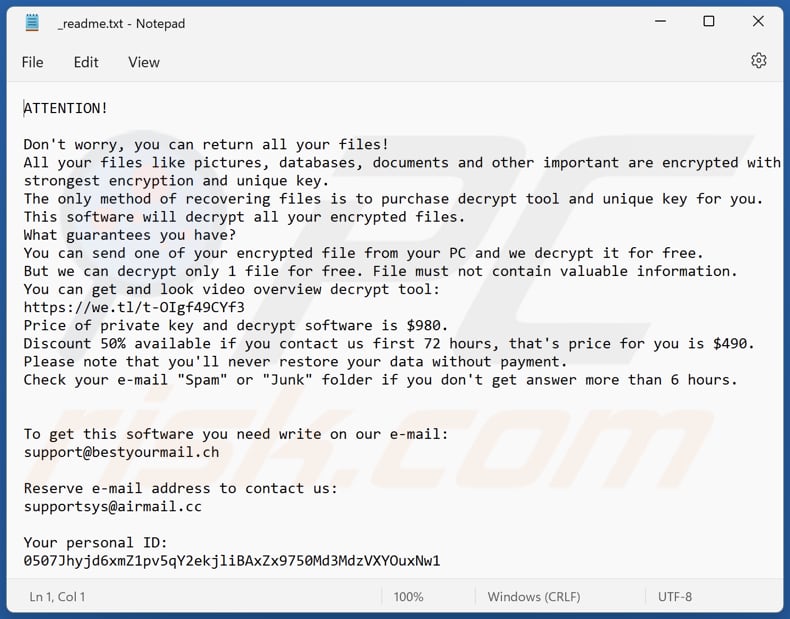 Llqq ransomware text file (_readme.txt)