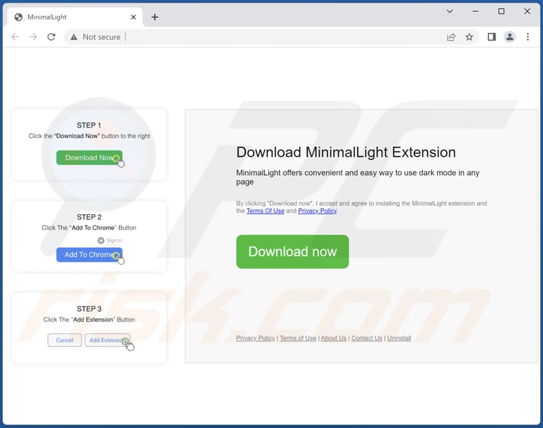 minimallight adware official download site