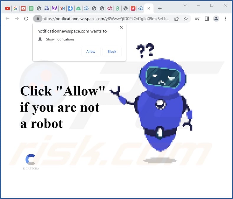 notificationnewsspace[.]com pop-up redirects