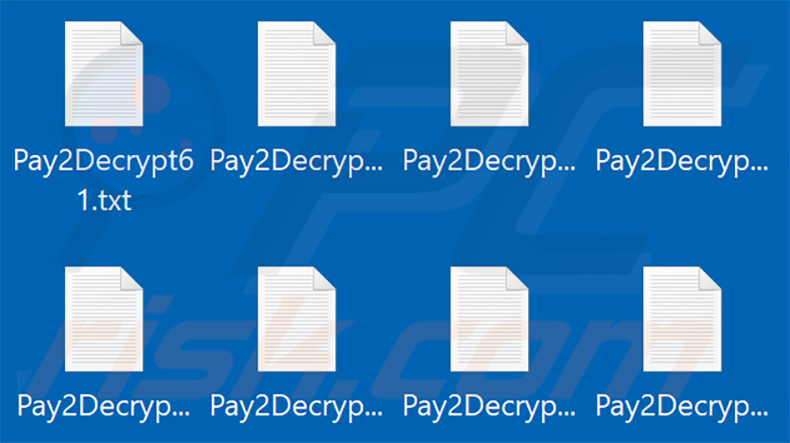 Pay2Decrypt ransomware text files