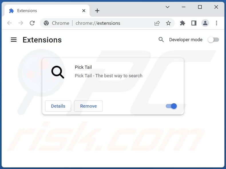 Removing tailsearch.com related Google Chrome extensions