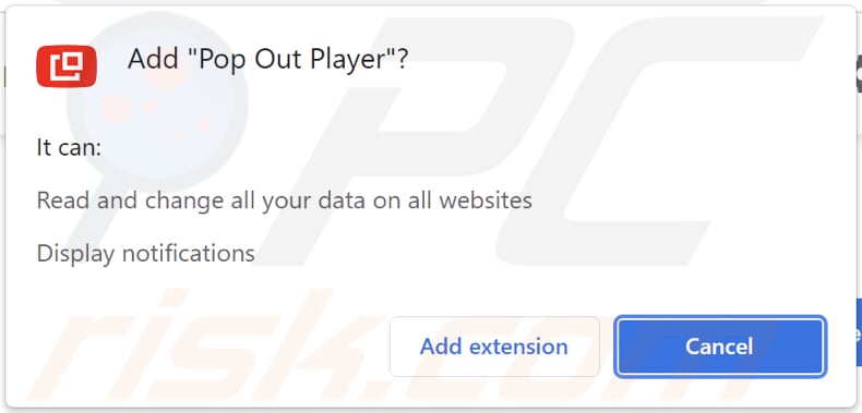 Pop Out Player adware