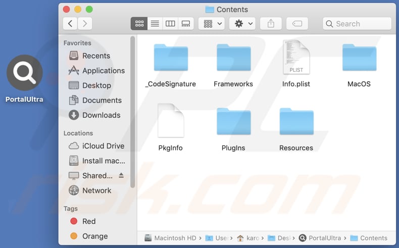 portalultra adware contents folder