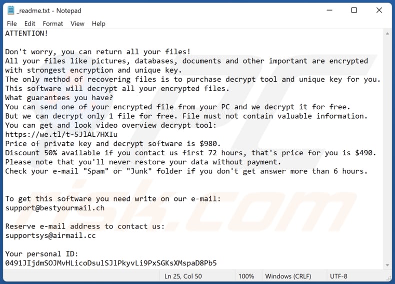Rrbb ransomware text file (_readme.txt)
