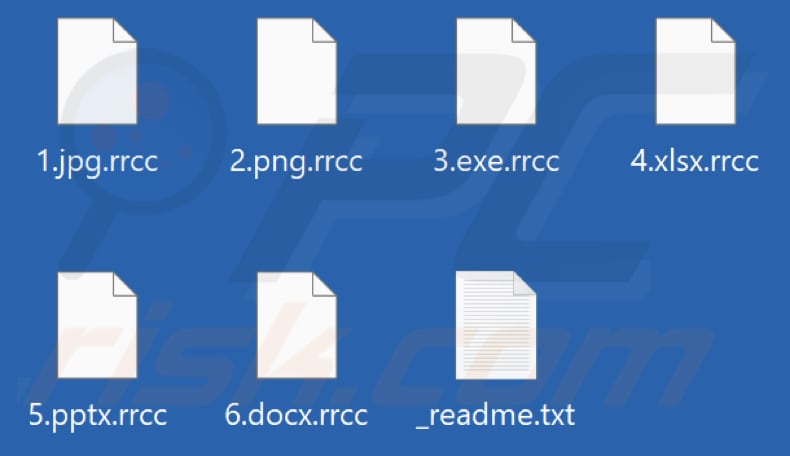 Files encrypted by Rrcc ransomware (.rrcc extension)