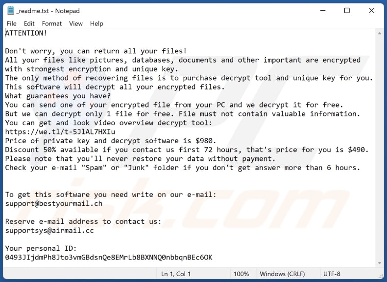 Rryy ransomware text file (_readme.txt)