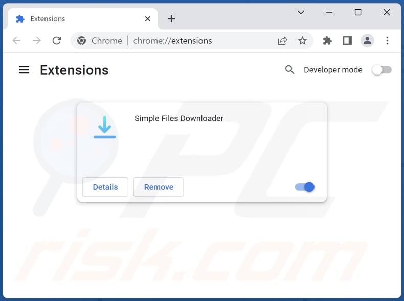 Removing Simple Files Downloader ads from Google Chrome step 2