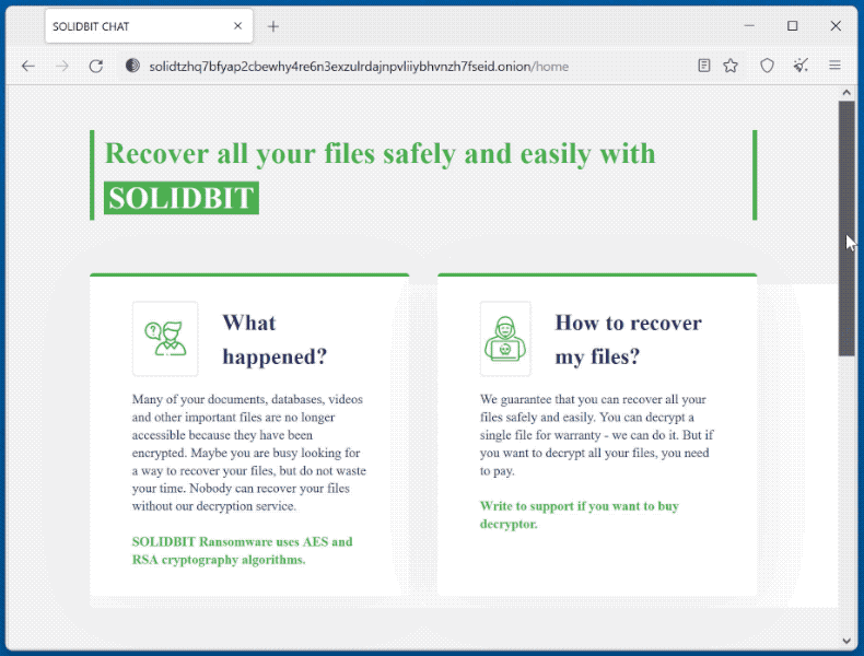 solidbit ransomware ransom note tor website gif
