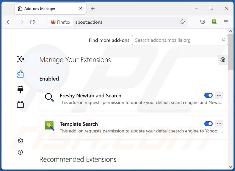 Removing swiftsearch.com related Mozilla Firefox extensions