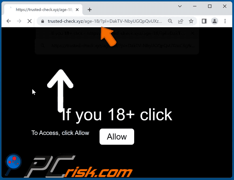 trusted-check[.]xyz website appearance (GIF)