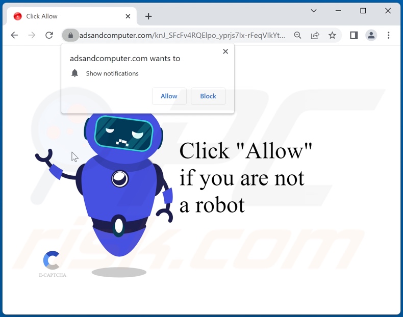 adsandcomputer[.]com pop-up redirects