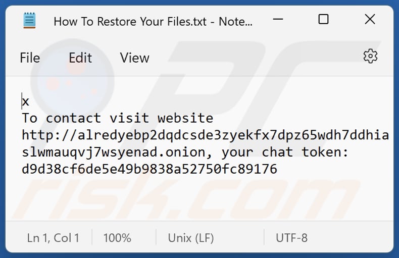 Again ransomware text file (How To Restore Your Files.txt)