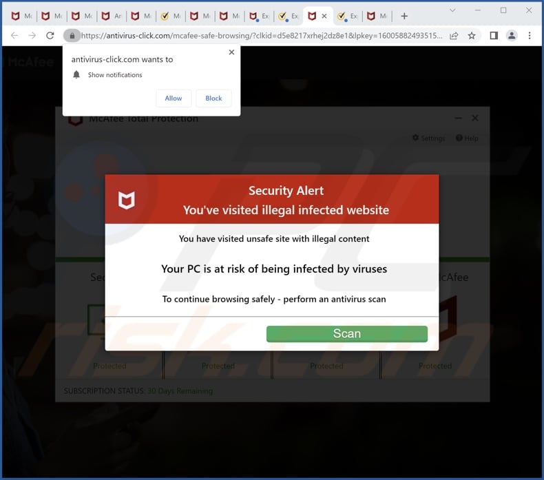 antivirus-click[.]com pop-up redirects