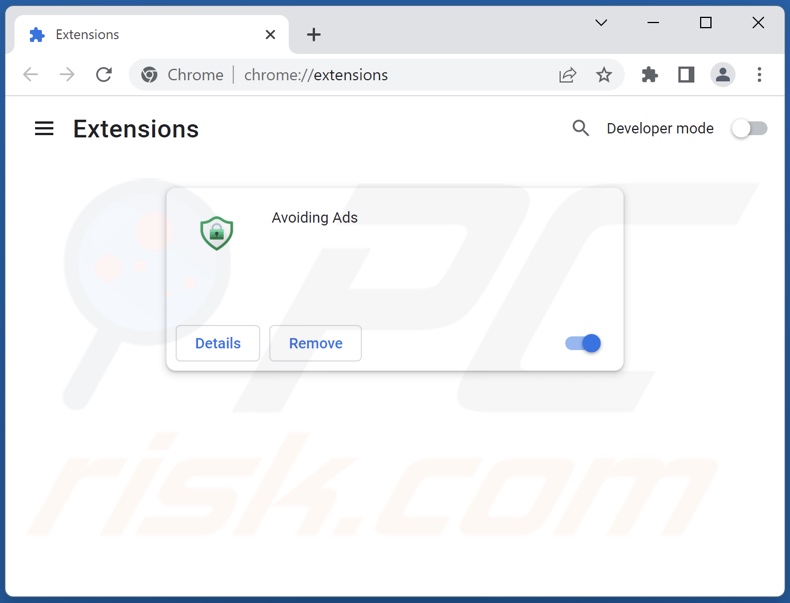 Removing Avoiding Ads ads from Google Chrome step 2