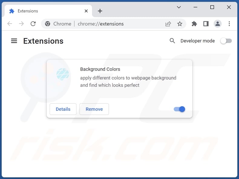 Removing Background Colors ads from Google Chrome step 2