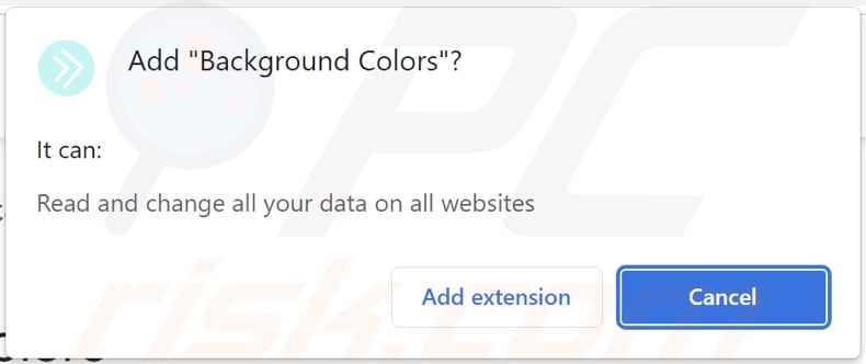 Background Colors adware asking for permissions