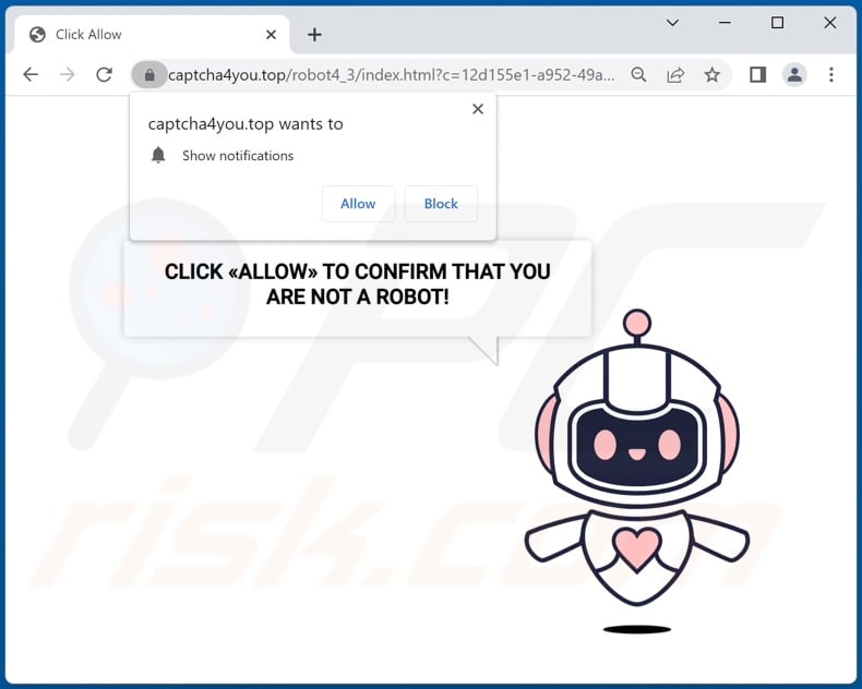 captcha4you[.]top pop-up redirects