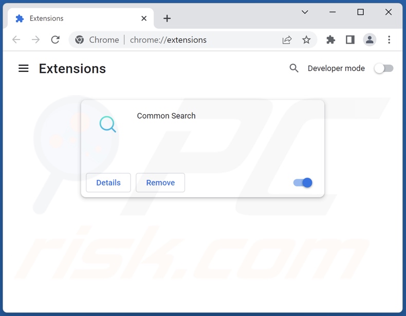 Removing search.common-search.com related Google Chrome extensions