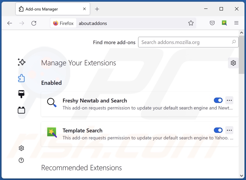 Removing search.common-search.com related Mozilla Firefox extensions