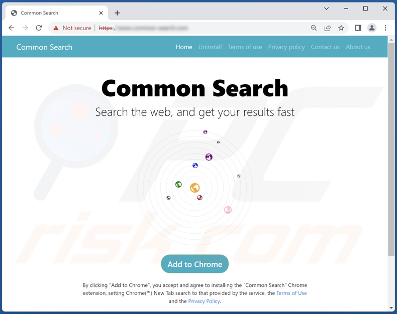 Website used to promote Common Search browser hijacker
