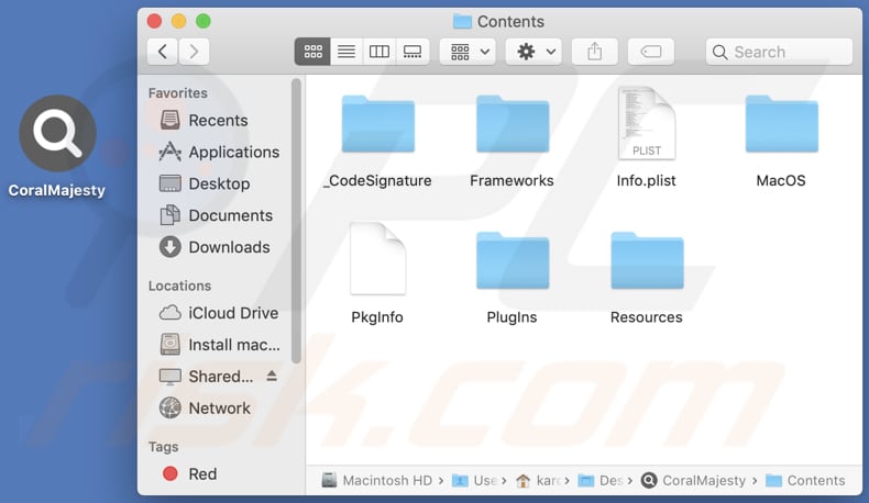 coralmajesty adware contents folder