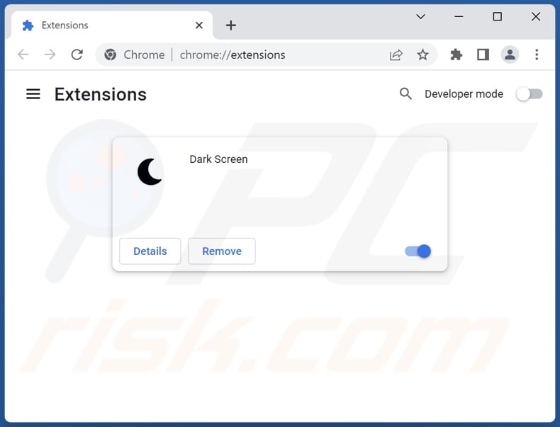 Removing Dark Screen ads from Google Chrome step 2