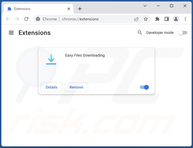 Removing Easy Files Downloading ads from Google Chrome step 2