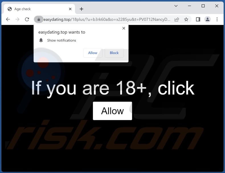 easydating[.]top pop-up redirects