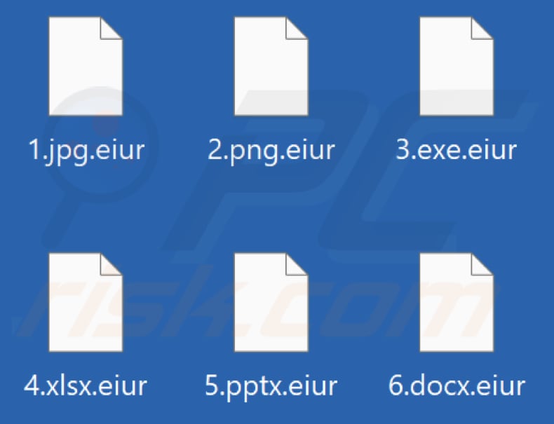 Files encrypted by Eiur ransomware (.eiur extension)