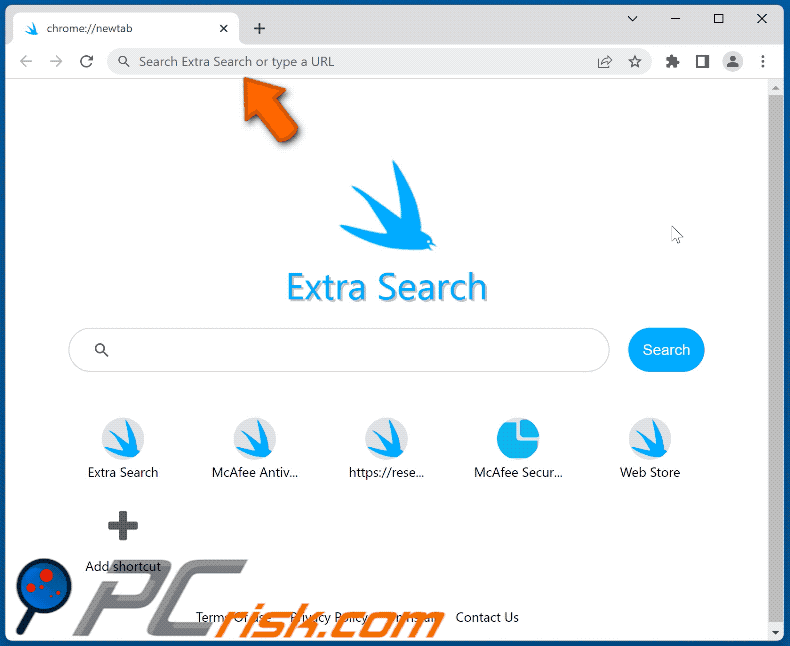 extra search browser hijacker search.extra-searches.com redirects to bing.com