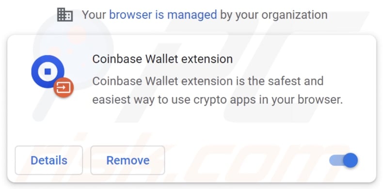 Fake Coinbase Wallet extension