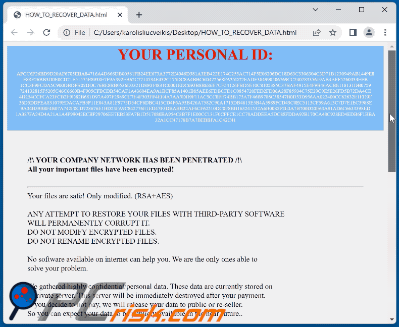 FartingGiraffeAttacks ransomware ransom-demanding message (HOW_TO_RECOVER_DATA.html) GIF