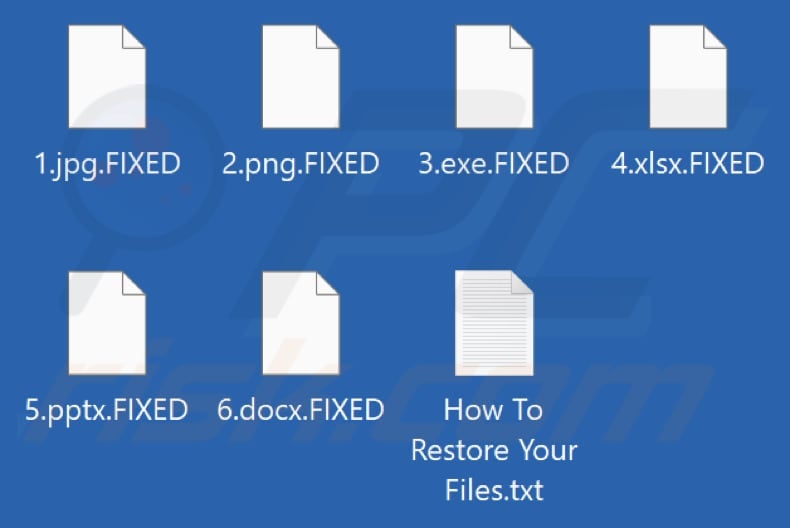 Files encrypted by FIXED ransomware (.FIXED extension)