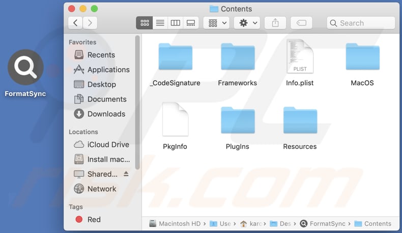 formatsync adware installation folder