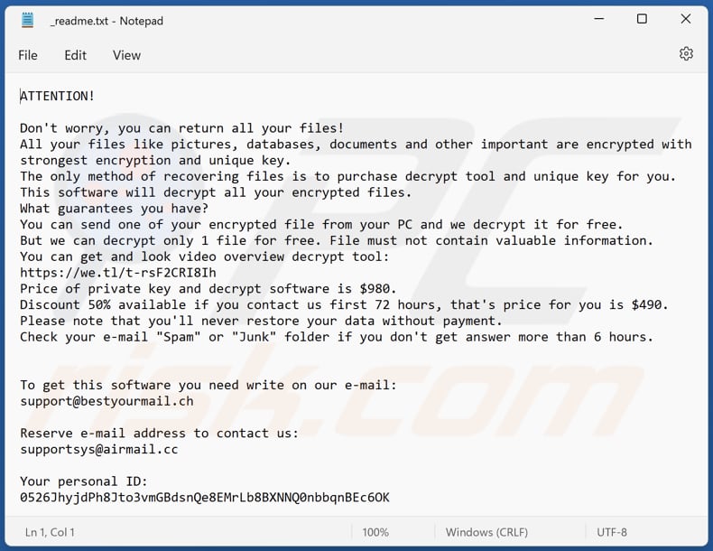 Ggeo ransomware text file (_readme.txt)