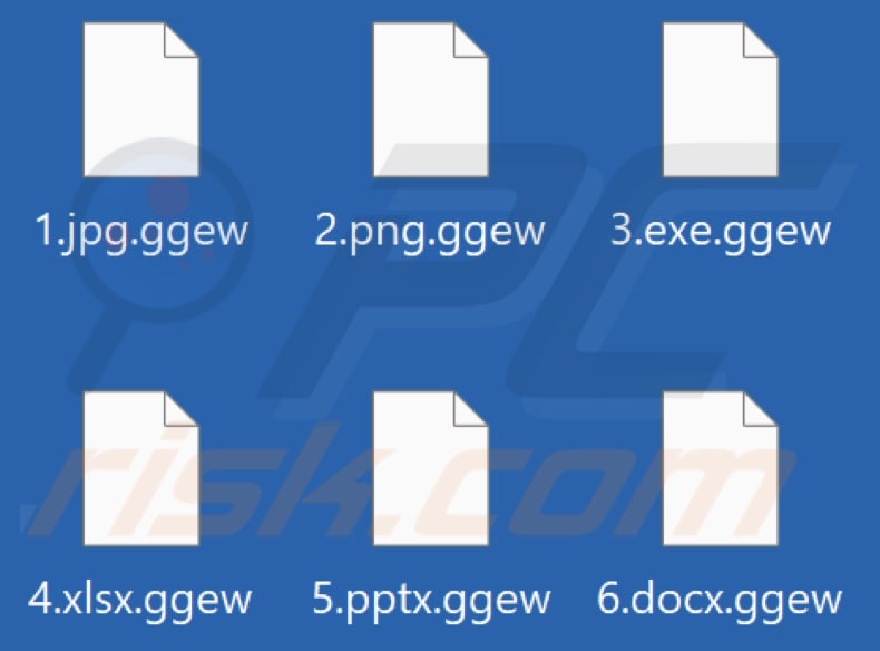 Files encrypted by Ggew ransomware (.ggew extension)