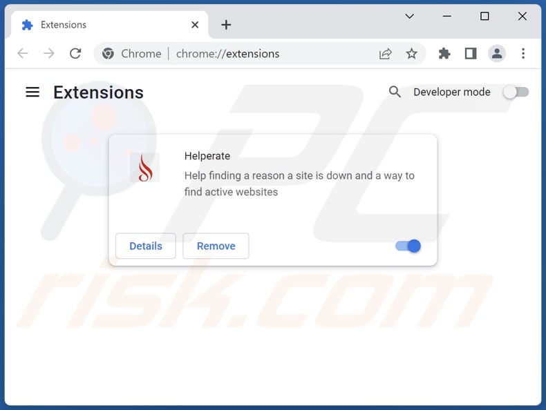 Removing Helperate adware from Google Chrome step 2