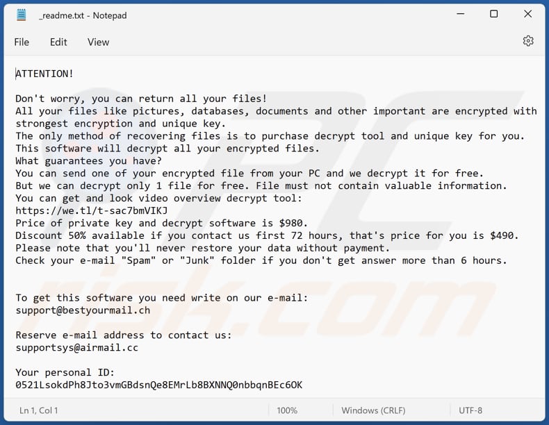 Hheo ransomware text file (_readme.txt)