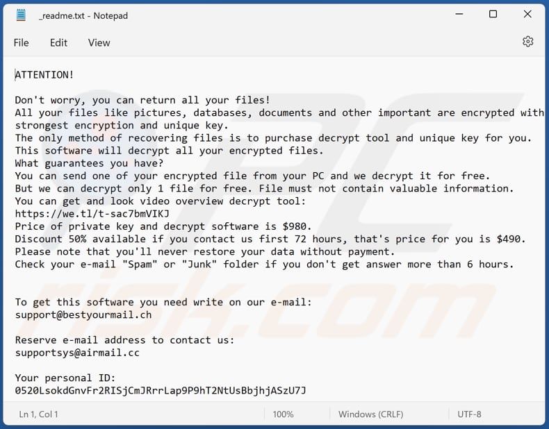 Hhwq ransomware text file (_readme.txt)