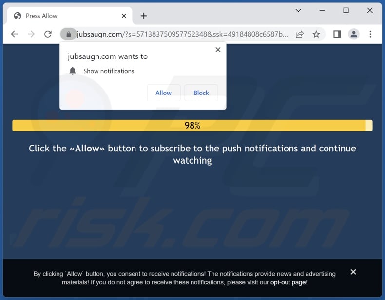jubsaugn[.]com pop-up redirects