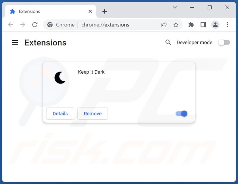 Removing Keep It Dark ads from Google Chrome step 2