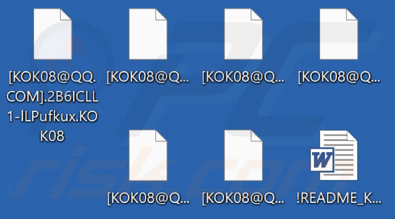 Files encrypted by KOK08 ransomware (.KOK08 extension)