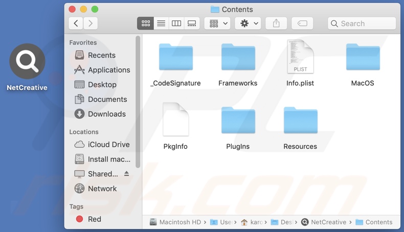 NetCreative adware install folder