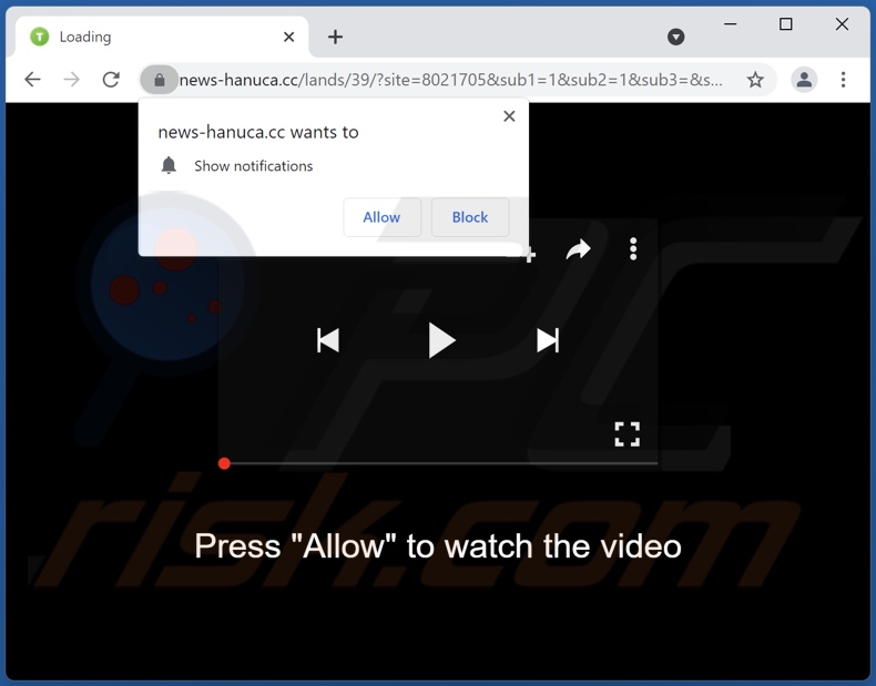 news-hanuca[.]cc pop-up redirects