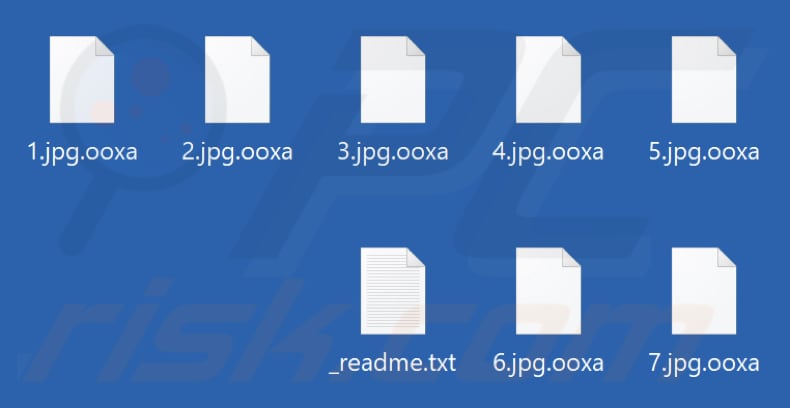 Files encrypted by Ooxa ransomware (.ooxa extension)