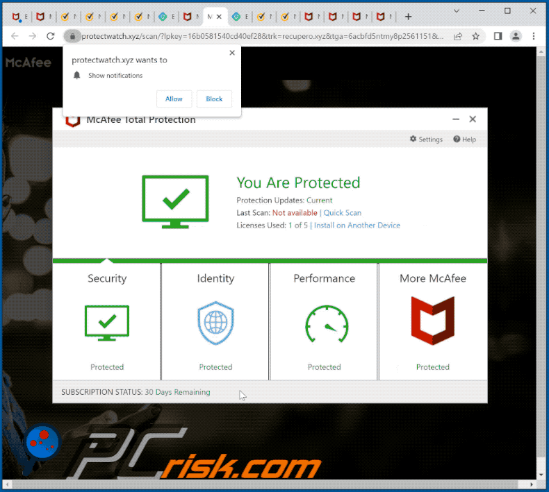 protectwatch[.]xyz website appearance (GIF)