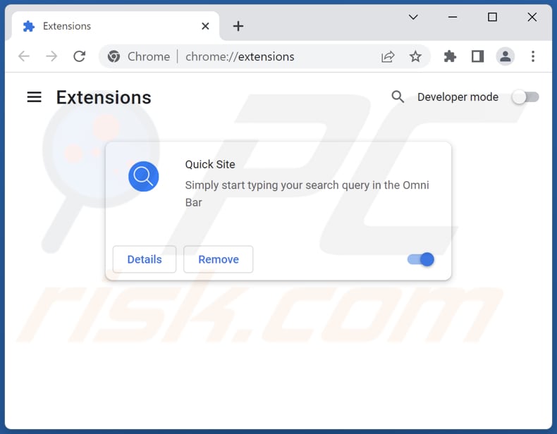 Removing quicknewtab.com related Google Chrome extensions