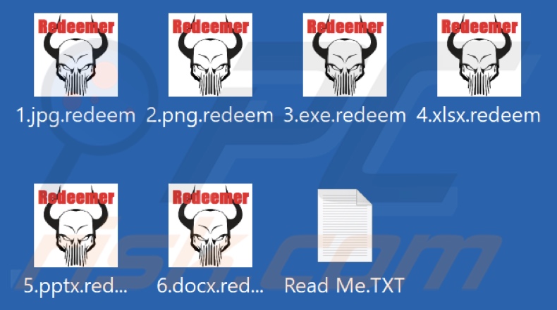 Files encrypted by Redeemer 2.0 ransomware (.redeem extension)