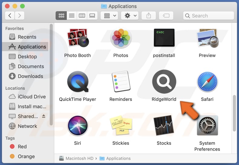 RidgeWorld adware